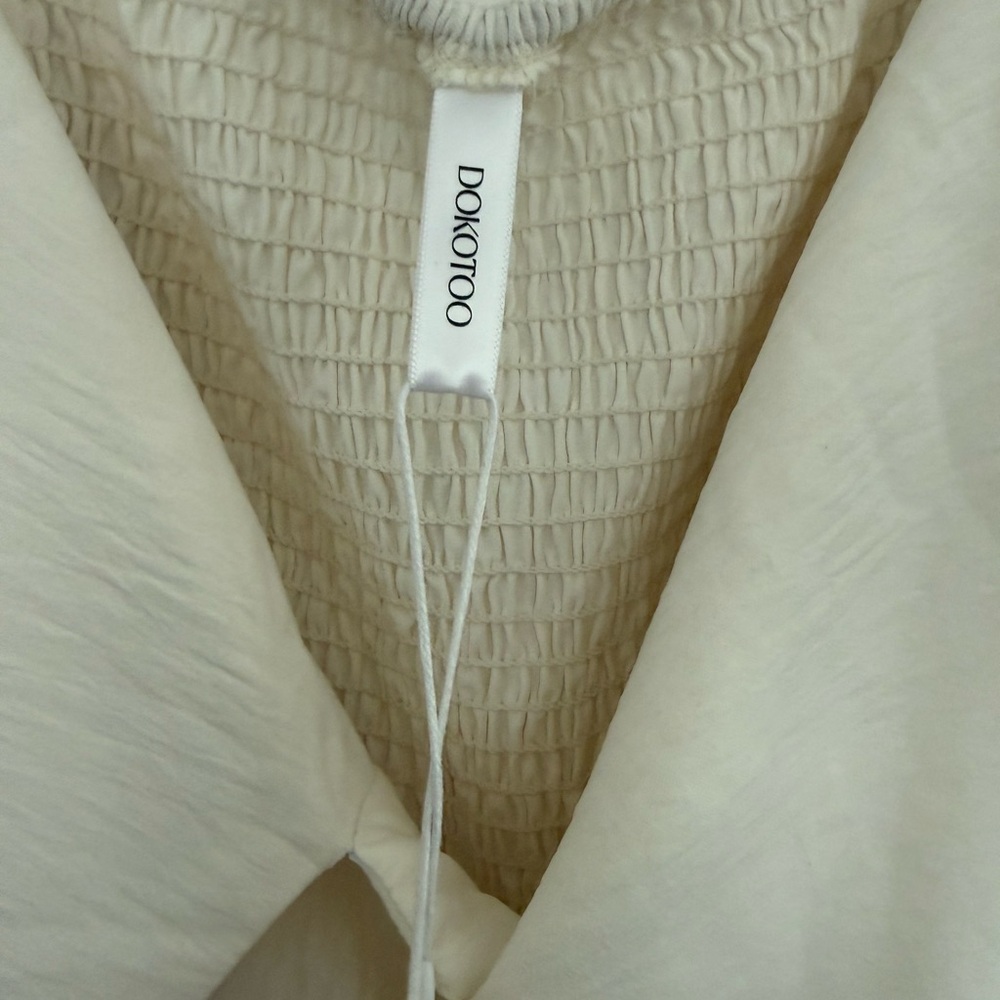 Amazon Women's Ivory Mini Dress with Front Tie - Picture 5 of 6